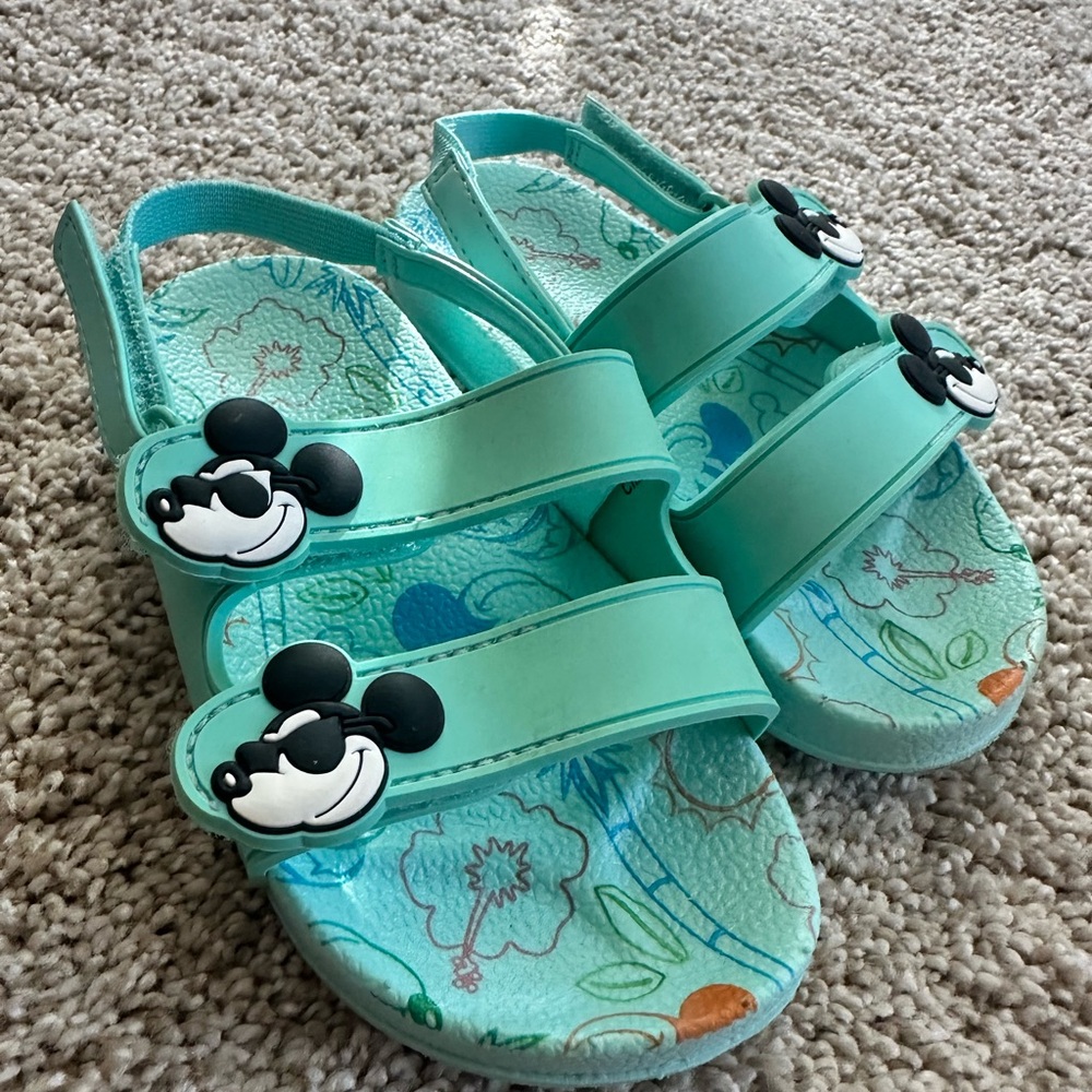 Disney Aqua Green Kids Sandals with Mickey Mouse